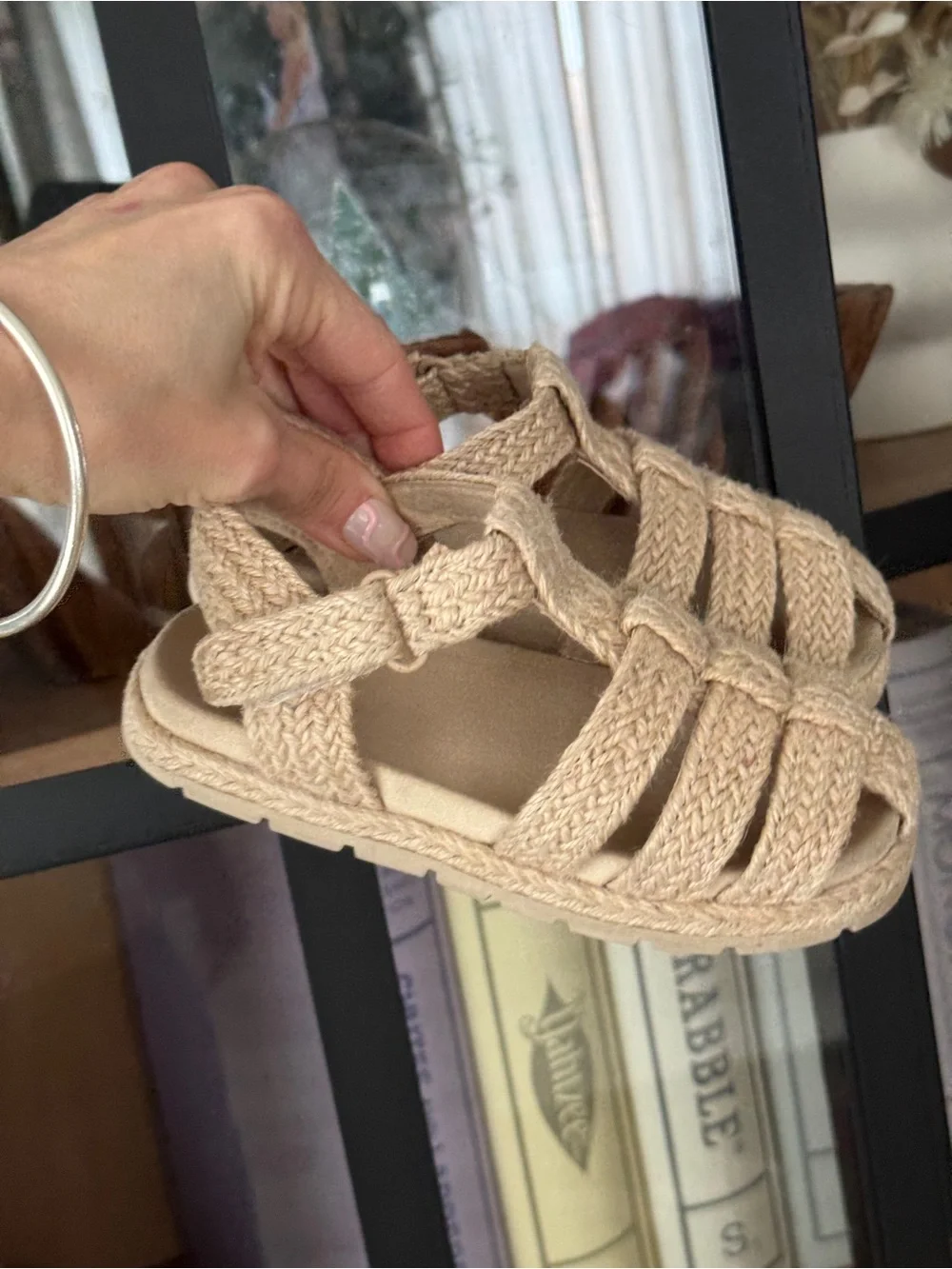 Zara Kids jute sandals toddler girl beige sand round toe boho fisherman